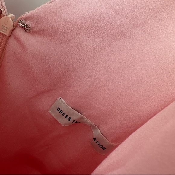 Dress The Population Pink Tulle Overlay Deep V-Neck Gown Dress Sz XS - Picture 3 of 6